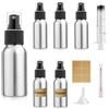 Furuising 5 Pezzi Flacone Spray Vuoto in Alluminio, 30ml Fine Spray Bottle, Piccoli Ricaricabile Bottiglia Spray,Portatile Nebulizzatore con 20ml Siringa, Imbuto per Oli Essenziali, Liquidi Cosmetici