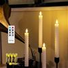 Rhytsing Set di 4 spirale Candele a Led Bianco Coniche Telecomando e Batterie, Natale Decorazione Luminosa Uso Interno H 25 cm