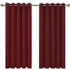 Deconovo Tende Oscuranti per Interni 2 Pezzi 138 CM Altezza, Termiche Isolanti, Anti-Rumore, con Anelli, Ideali per Camera da Letto e Soggiorno, 168x138 CM, Rosso Scuro