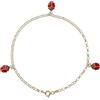 MILOR Bracciale con ciondoli a coccinelle in Oro 9Kt - Braccialetto ipoallergenico con chiusura a moschettone - Gioielli donna made in Italy - Regalo per compleanni, anniversari, festa della mamma