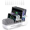 ORICO 120W Stazione di Ricarica Per Pi¨´ Dispositivi, Nuovo Aggiornamento 10 Porte Stazione di Ricarica USB,Compatibile con iPhone,iPad,Telefoni Android e Tablet(con10 cavi di ricarica Bianco)