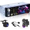 Techschermo Autoradio 1 Din con radio FM/AM/RDS, autoradio Bluetooth touchscreen da 4,1 pollici con memoria di spegnimento, chiamata vivavoce, SWC, Porta USB/AUX/TF + Telecamera di Backup AHD