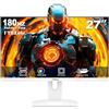 FYHXele Monitor Gaming Bianco da 27 Pollici 2K 180Hz QHD (2560X1440) IPS 1ms MPRT 16:9, Monitor PC con Supporto per 144Hz/165Hz/180Hz, AMD FreeSync Premium, DisplayPort, HDMI, Montaggio VESA