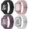 Fullmosa Idrorepellente Cinturino Compatibile con Apple Watch Cinturino 44mm 40mm 42mm(S10) 41mm 38mm Donna e Uomo, 4 Pezzi Nylon Elastico Sportivo Cinturini per iWatch SE Serie 10 9 8 7 6 5 4 3 2 1