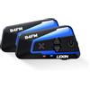 LEXIN 2X B4FM Interfono Moto, Bluetooth Casco Moto, 1000m Sistema di Comunicazione, Fino a 10 Motociclisti, Condivisione della Musica, DSP&CVC, FM Radio, IP67, Universale