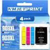 NMJETPRINT 903XL Cartuccia Compatibile per HP 903 XL con Chip Compatibile Uso per Officejet 6950 6960 per HP OfficeJet Pro 6960 6970 6961 6963 6965 6968 6974 6975 6976 6978 6979 (4PCS)