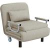 HOMCOM Poltrona Letto 3 in 1, Schienale Regolabile in 3 Posizioni, Poltrona Moderna Convertibile in Chaise Longue, Grigio