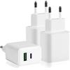 YIIFELL 3 Pezzi Caricatore USB C, 20W Presa per iPhone iPad Samsung Xiaomi Oppo, USBC Caricabatterie Rapido Alimentatore Presa Carica
