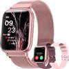 QEYUMYEU Smartwatch Donna con Chiamate Bluetooth, 1,83" Smart Watch 107+ Sportive con SpO2/Ciclo Mestruale/Frequenza Cardiaca/Monitoraggio Sonno/Impermeabile IP68 FitnessTracker per iOS Android (Rosa Corallo)