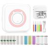 GuKKK Mini Stampante Fotografica, Mini Stampante Termica,Stampante Fotografica Istantanea Portatile, Mini Stampante Termica Bluetooth con Ricarica USB Stampante, Note, Diario, Elenco (Rosa)