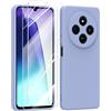 MIKULLE Cover in Silicone per Xiaomi Redmi 14C 4G / Redmi A4 5G con 2 Pellicola Vetro Temperato, Custodia Morbido Silicone Ultra Sottile Liquida TPU Antiurto AntiGraffio Case - Viola Chiaro