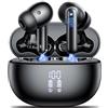 Aoslen Cuffie Bluetooth, Auricolari Bluetooth Sport 5.4 con 4 HD Mic ENC Cancellazione Rumore HiFi Stereo 42H Autonomia Mini Cuffiette Wireless LED Display Touch Control IP7 Impermeabili,for iOS Android,Nero