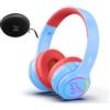 I love e iFecco IFECCO Cuffie Bluetooth Bambini con Microfono,Luci LED Dinosauro Ragazzi Wireless Cuffie con Borsa,Bambina Cuffie per iPad/Tablet/Smartphone/Scuola