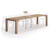 Mobili Fiver, Tavolo Consolle Allungabile First, 45(305) x90 cm, Rovere Rustico, fino a 14 posti, Consolle da Cucina e soggiorno, Made in Italy