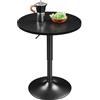 Yaheetech Tavolo da Bar Alto Rotondo Girevole Altezza Regolabile 69,5-91 cm Tavolino per Cucina Balcone Piccolo Salvaspazio Diametro 60 cm Nero Intero