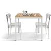 PAZZO DESIGN Tavolo fisso Tobia, Tavolino da bar, tavolo da ristorante, tavolo da esterno, 80 x 80 x 75 cm, Rovere Rustico, Base Bianca - id_2108