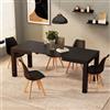 Mobili Fiver, Tavolo Allungabile First, 120(200) x80 cm, Nero Frassino, per 6-8 persone, Tavolo Cucina, Soggiorno, Made in Italy