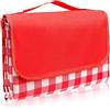 LIVEHITOP Coperta da Picnic Impermeabile, 200 x 200 CM Tappeto Campeggio Grande Pieghevole Leggero Telo da Campeggio per Spiaggia Giardino (rosso)