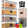 Withosent Contenitori Ermetici per Alimenti 6 Pezzi, 2,3L Contenitori Spaghetti Plastica Cucina Organizer, Senza BPA Contenitore Cereali, Porta Spaghetti Muesli Farina Cornflakes (2,3L 1.6L)