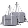 BAGZY Bagaglio a Mano 40x20x25 2PCS Borsone da Viaggio 20L Grande Pieghevole Leggero Borsa Palestra Valigia Cavalcabile Trolley Impermeabile Borsa a Tracolla Borsa Sportiva Borsa per Weekend (Grigio)