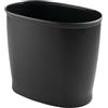 mDesign Pattumiera ovale in plastica infrangibile, 8,5 litri, nero, 30,5 x 20,3 x 25,4 cm
