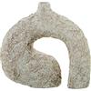 DRW Vaso da tavolo Astratto in Ceramica Bianco Rustico 30x12x30cm