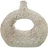 DRW Vaso da tavolo in ceramica con foro bianco rustico 30x12x30cm