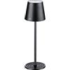 Cilio Lampada da tavolo LED SOLE, colore nero, dimmerabile, con sensore touch e funzione memoria, ideale per interni ed esterni, con cavo USB-C, altezza 35 cm, diametro 11 cm