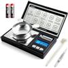 Muaket Bilancia Precisione 50g/0,001g, Bilance Milligrammi con 6 Unità e Cucchiaio | Bilancia Cucina Digitale con Display LCD e Funzione Tare, Mini Bilancia Gram con Pesi e Batterie per Polveri, Gioielli, Nero