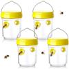 ZJILIXIA 4 Pezzi Trappola per Vespe E Calabroni Da Esterno, Catcher per Insetti,Trappola Calabroni Bottiglia Da Appendere,Trappola per La Mosca Domestica,Per Intrappolare Il Calabrone, Ape, Insetti (Giallo)