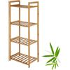 PACHIRA E-Commerce Scarpiera in bambù, facile da costruire con 4 ripiani, 35 x 25 x 100 cm, ideale per bagno, cucina, soggiorno, camera da letto, piccoli spazi, balcone, naturale