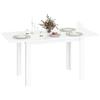 HOMCOM Tavolo da Pranzo Allungabile per 4-6 Persone con Pannelli a Ribalta, Tavolo da Cucina Allungabile in MDF, per Sala da Pranzo, Soggiorno, 120-160x80x78 cm, Bianco Lucido