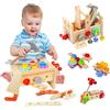 MonteSpi Cassetta Attrezzi in Legno 29 pz, Gioco Montessori Bambini 3 Anni | Giocattolo educativo smontabile, allena motricità fine e creatività, perfetto regalo di compleanno per bambini 3 anni