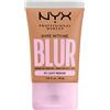 NYX Professional Makeup Fondotinta Effetto Blur, Con Coprenza Media, Finish Matte, Con Niacinamide, Matcha e Glicerina, Fino a 12 Ore d'Idratazione, Bare With Me Blur, Tonalità: Light Medium, 30 ml