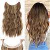 Silk-co Extension Capelli Clip con Filo Invisibile Extension con Elastico Capelli Ricci Ondulati Naturali Posticci 40cm, Castano Chiaro & Biondo Naturale