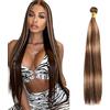 Shoaiye Human Hair Bundles Straight Capelli Veri Tessitura 100% Unprocessed Brazilian Remy Virgin Machine Weave Extensions Double Weft Color Highlight Blonde for Woman 32 Inch