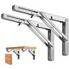 Storystore Staffe pieghevoli per mensole - Staffa per mensole pieghevole in acciaio inox resistente per tavolo da banco, staffa salvaspazio fai da te, carico massimo: 249,5 kg (lunghezza: 25,4 cm, 2 pezzi)