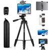 MACTREM Treppiede per Smartphone, 170cm/67in Treppiedi Fotocamera Cavalletto Smartphone per iPhone/iPad/Tablet, con Supporto 2 in 1 e Telecomando Wireless, Ideale per Video/Streaming/Vlog/Autoscatti