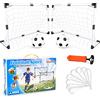 Dreamon Set di 2 Porte da Calcio per Bambini con Palla e Pompa, Porta da Calcio da Giardino Giocattolo Sportivo per Esterni Indoor Regalo di Natale per Bambini, Giochi Bambina 3 5 6 7 Anni
