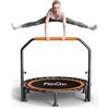 FitinOne Mini trampolino pieghevole da 101,6 cm, carico massimo 150 kg, rimbalzo per esercizi indoor con manico, trampolino fitness per adulti e bambini con fascia elastica