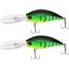 SG Store 2 Pezzi 3D Eyes Crankbait Minnow Esche Da Pesca 22g 7,5cm Taglia 6 Esca Con Amo Esca Dura Esca Da Pesca Con Lingua Trasparente Da 5cm Per Pesce Mandarino Spigola Pesce Tigre di fuoco
