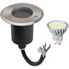 ENERGMiX Faretto LED da pavimento, in acciaio inox, rettangolare, con lampadina LED da 4 W, luce bianca fredda, 2000 kg, portata IP67