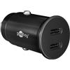 Goobay 59705 Caricabatteria da auto con doppia porta USB USB-C accendisigari Power Delivery 12 V/24 V adattatore mini USB per auto caricabatteria da auto caricabatterie rapido 30 W