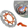 Runfarr Disco Freno Anteriore flottante Arancione da 320 mm con Staffa di Montaggio per 125-640 SX EXC GS MX SXS MXC XCW EXC LC4 1991-2009 Dirt Pit Bike Enduro