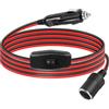 GELRHONR Cavo di prolunga per accendisigari, 12 V, da spina maschio a presa femmina da 16 AWG, cavo resistente con interruttore on/off, fusibile 15 A, per pompa pneumatici, compressore d'aria (1 m)