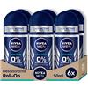 NIVEA Men Roll On Alu Free Ocean Deodorante Senza Alluminio 50 Ml - 6 Unità, Fresco, 300 ml