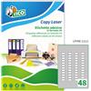 Tico Italia LP4W-2212 Etichette adesive bianche multiuso, 100 fogli A4, rettangolari 22x12,7mm, 48 etichette per foglio, adesivo permanente, stampanti laser e inkjet