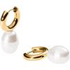 Purelei® Orecchini a cerchio Seaside con perle di conchiglia - orecchino in acciaio inox in oro, argento o oro rosa