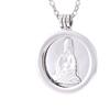 Morella Collana Donna 70 cm Acciaio Inossidabile con Coins Moneta amuleto Ciondolo Rotondo 33 mm Buddha Argento in Sacchetto di Velluto