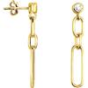 SOFIA MILANI - Orecchini da Donna in Argento 925 - Placcati in Oro e con Pietra Zircone - Orecchino Pendente a Catena - E2041